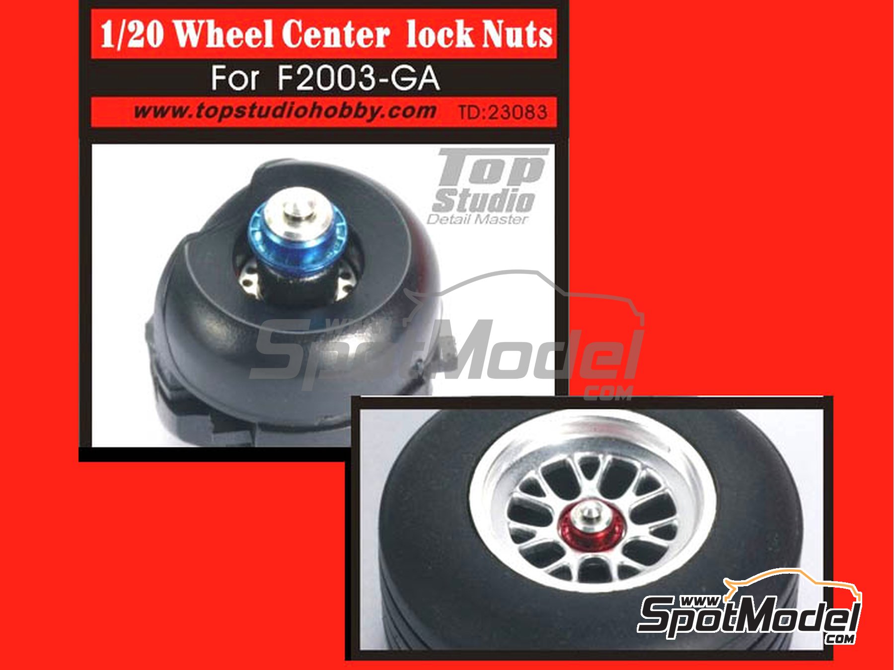 Top Studio TD23083: Nuts 1/20 scale - Wheel center lock nuts